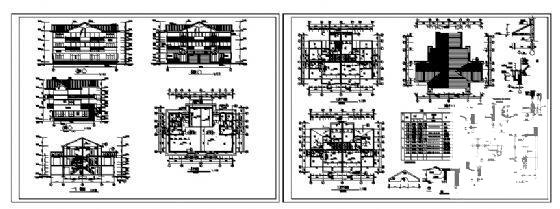 双拼别墅建筑施工图 - 1