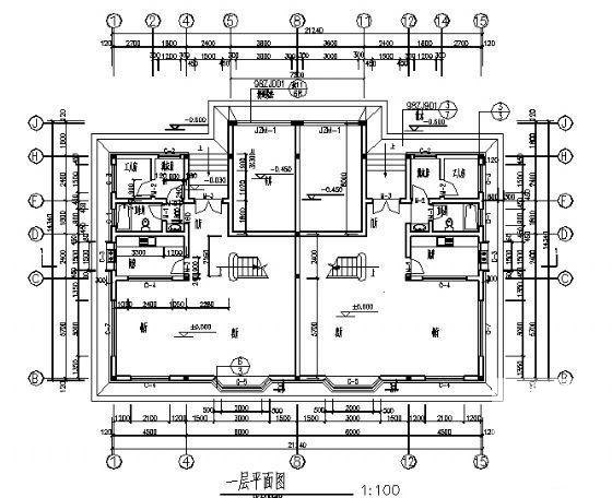 双拼别墅建筑施工图 - 2