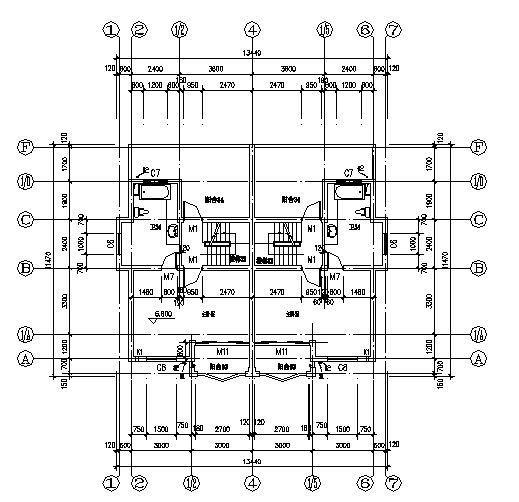 双拼别墅建筑施工图 - 4