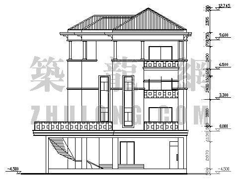 别墅立面施工图 - 2