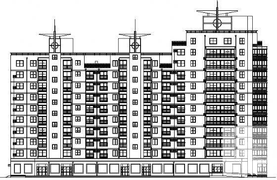 [建筑面积]大型10层层住宅楼建筑CAD施工图纸