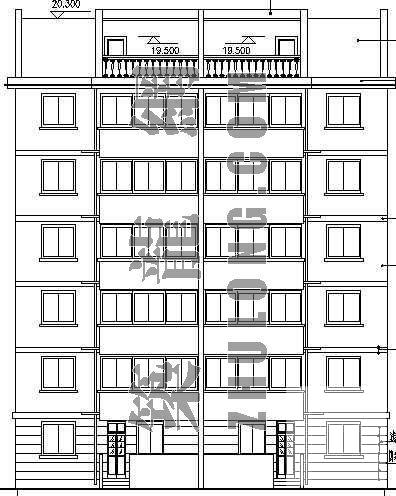 6＋1层砖混住宅楼建筑dwg格式CAD图纸