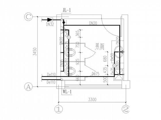 3层中学艺术中心排水施工CAD大样图 - 3