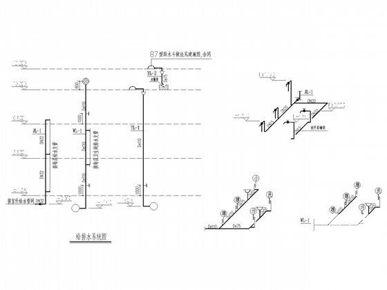 3层中学艺术中心排水施工CAD大样图 - 4