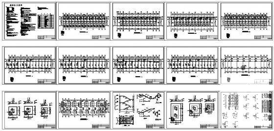 1800平米4层框架结构服装市场结构施工CAD图纸 - 1