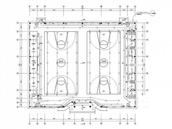 2075平米两层职工篮球馆强电系统施工CAD图纸 - 1
