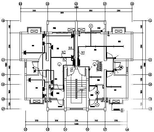 6层拆迁安居房电气施工CAD图纸（1号楼） - 3