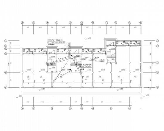 5层商住楼强弱电施工CAD图纸 - 1