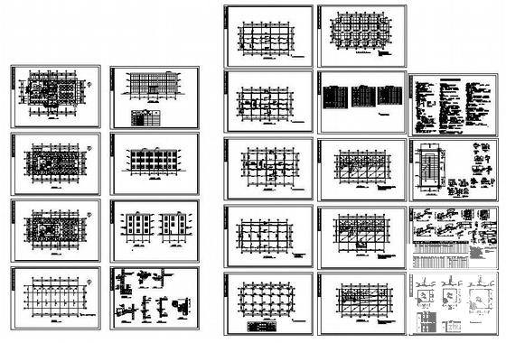 4层框架结构饭店施工CAD图纸（15米*30米） - 1