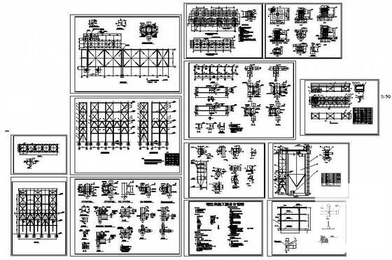 钢料仓结构设计施工CAD图纸 - 1