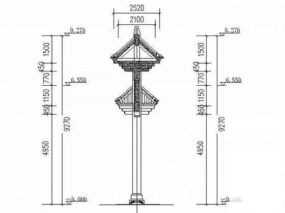 烈士陵园牌坊建筑施工CAD图纸 - 2