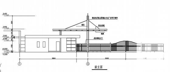 9米高上大附中北大门建筑施工CAD图 - 2