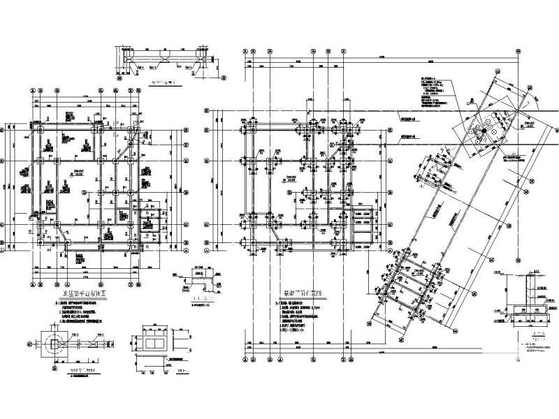 3层钢框架钢斜撑结构规划展示馆全套CAD施工大样图 - 3