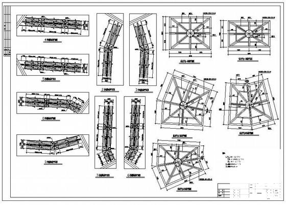 环形人行钢天桥结构CAD图纸（总共6张CAD图纸） - 4