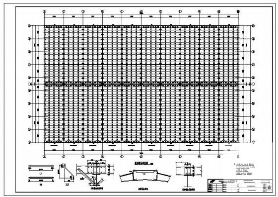 三联跨门式刚架结构设计CAD施工图纸 - 2