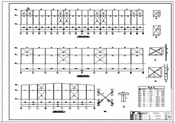 三联跨门式刚架结构设计CAD施工图纸 - 3