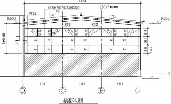 外接20米跨门式刚架厂房施工CAD图纸 - 3