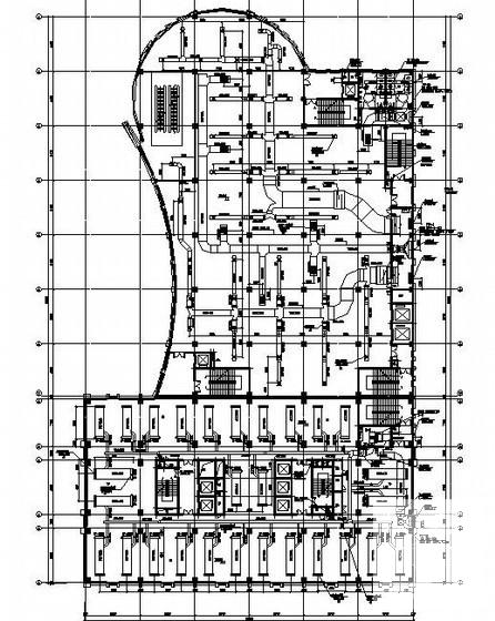 59887平米20层大厦空调通风施工CAD图纸 - 1