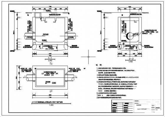 矩形工作井结构设计CAD图纸 - 1