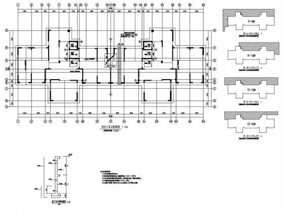 四栋28层剪力墙结构住宅楼结构施工CAD大样图 - 2