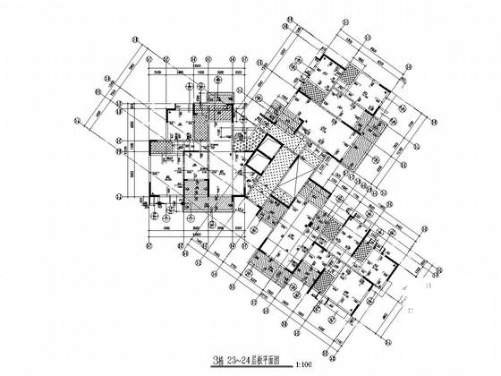 26层剪力墙结构住宅楼结构施工大样图cad墙柱大样说明 - 1