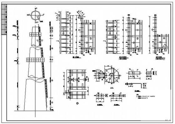 180m脱硫烟囱结构CAD图纸 - 2