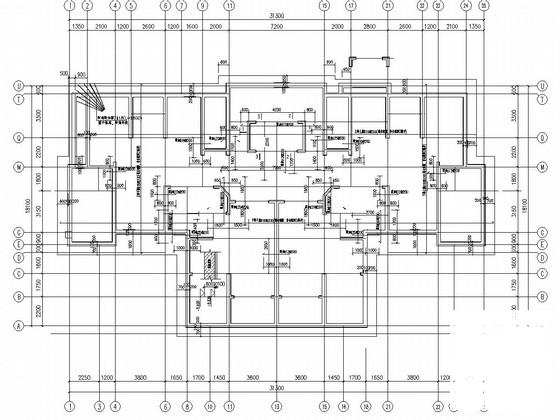 地上13层剪力墙结构住宅楼结构施工CAD图纸 - 1