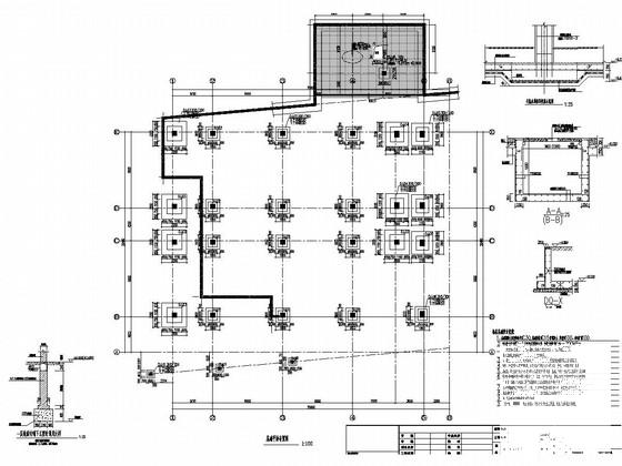 3层框架结构艺术中心结构施工CAD大样图 - 1