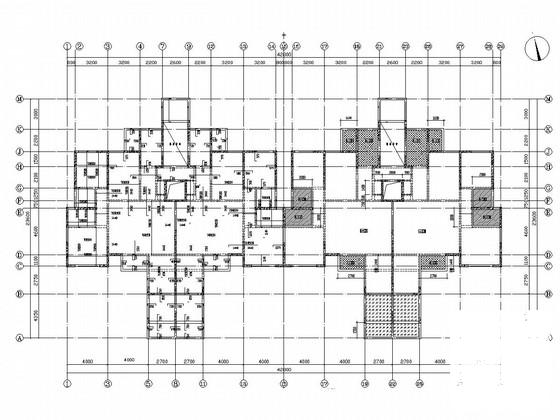 两栋7层剪力墙结构住宅楼结构施工CAD图纸 - 2