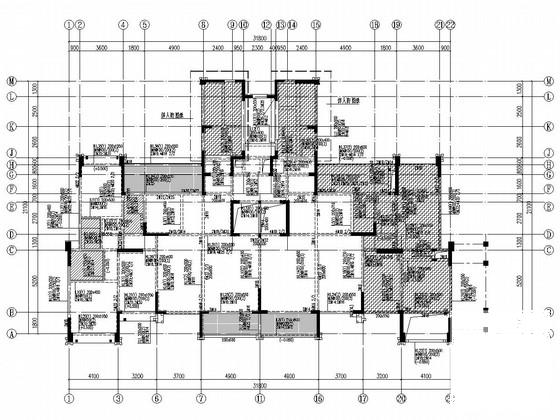 地上16层剪力墙结构住宅楼结构施工CAD图纸 - 1