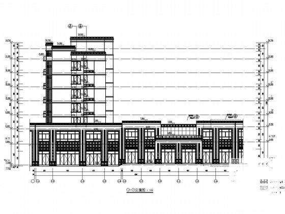 7层框架局部8层商住楼结构施工CAD图纸 - 1