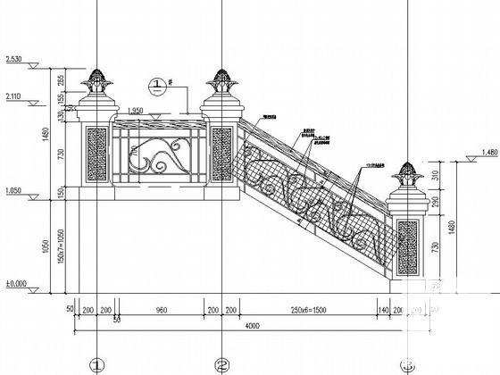 带栏杆台阶详细施工做法 - 2