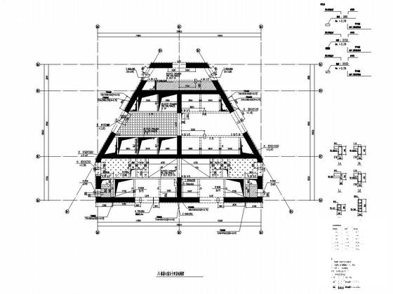 7层框架结构办案中心值班楼结构施工CAD大样图 - 5