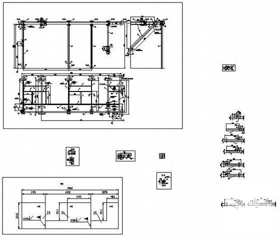 壳水分配器维修平台结构CAD图纸，共4张CAD图纸 - 3
