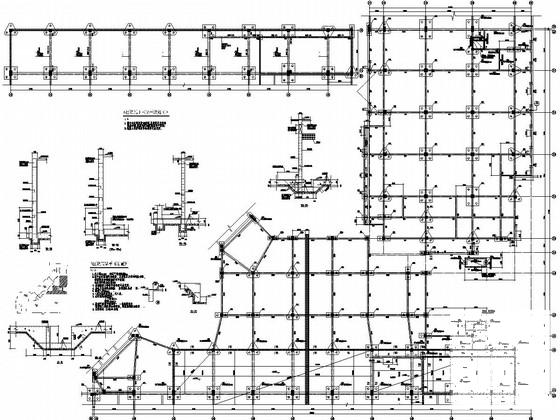 地上4层框架结构B区商业区结构施工CAD图纸 - 1