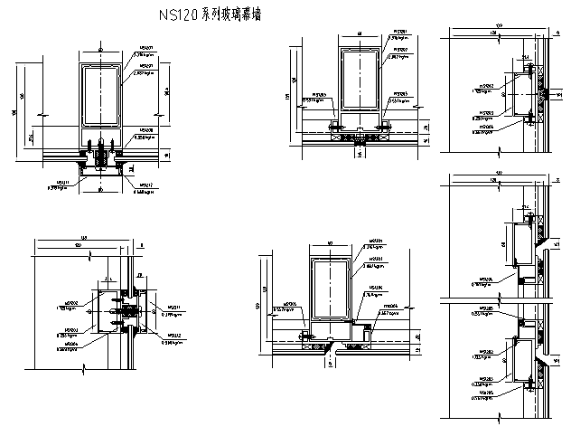 明框玻璃幕墙节点 - 2