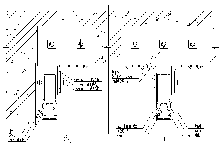 玻璃幕墙节点大样图 - 2