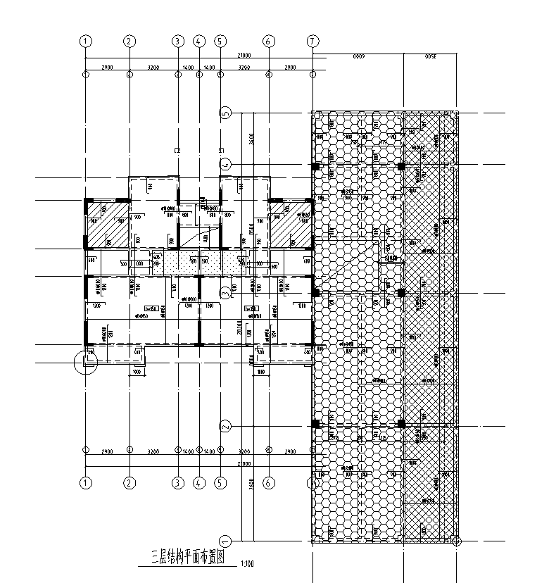4层叠拼住宅带商业结构施工方案图纸CAD - 1