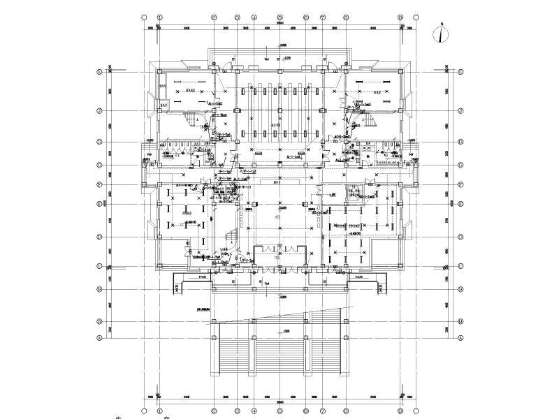 4层6000平米中学图纸书馆电气施工CAD图纸 - 1