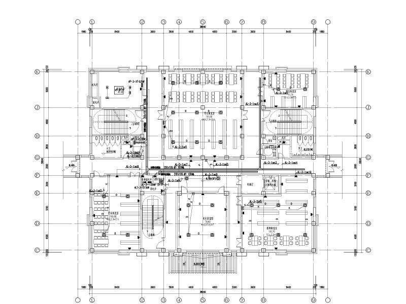4层6000平米中学图纸书馆电气施工CAD图纸 - 2
