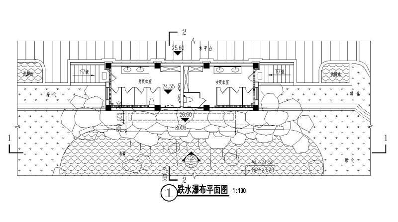 英伦国际跌水瀑布CAD节点详图纸设计 - 1