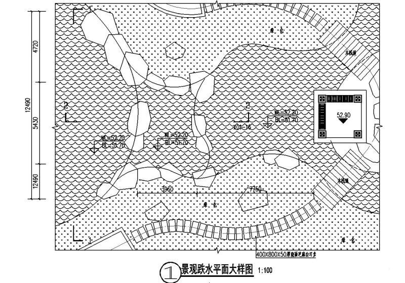 跌水景观大样图 - 3