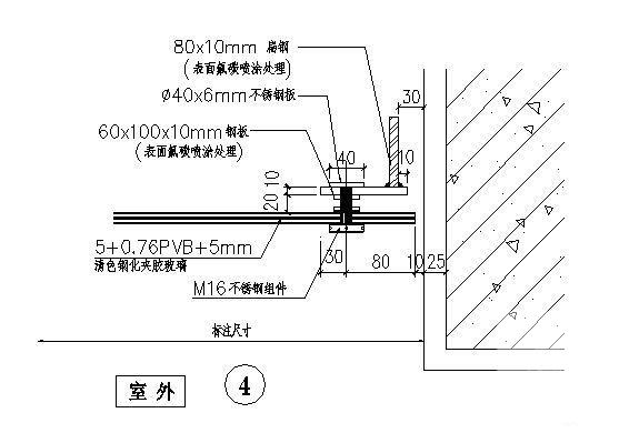 玻璃栏杆水平图 - 1