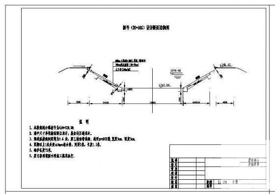 梯形断面渠道砌护CAD图纸 - 1