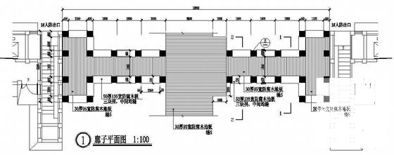 广场游廊建筑扩初CAD图纸 - 2