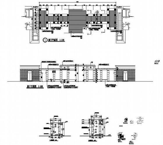 广场游廊建筑扩初CAD图纸 - 4