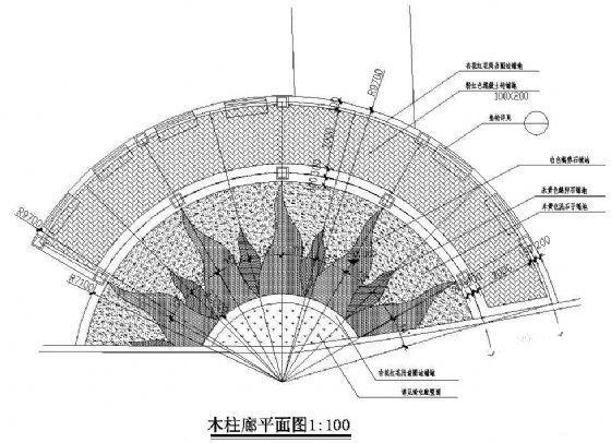 扇形游廊建筑方案（一）_CAD - 2