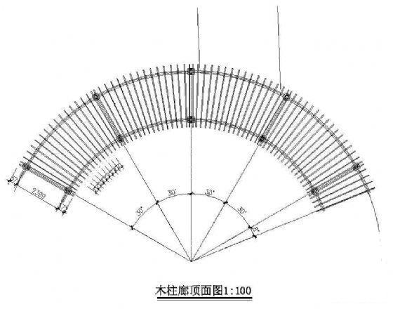 扇形游廊建筑方案（一）_CAD - 3