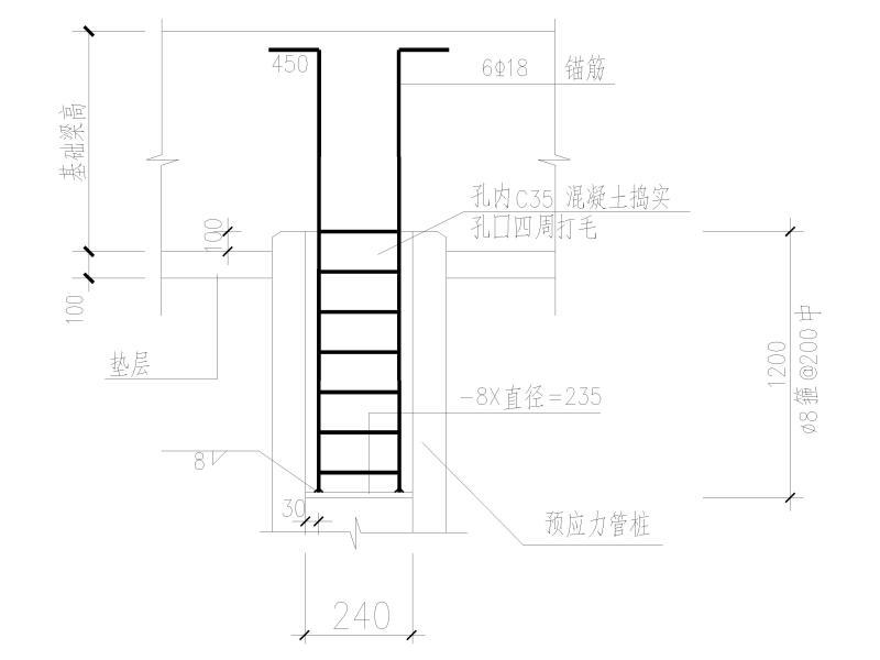 管桩基础结构详图纸（CAD） - 3