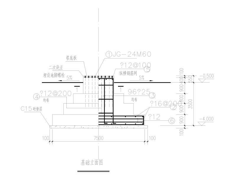 单管铁塔基础及室内法拉第笼结施（CAD） - 1